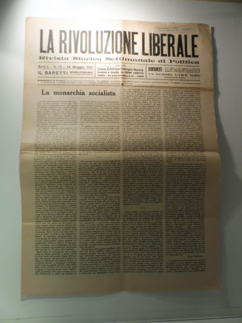 La rivoluzione liberale. Rivista storica settimanale di politica. anno I, n. 13, 14 maggio 1922